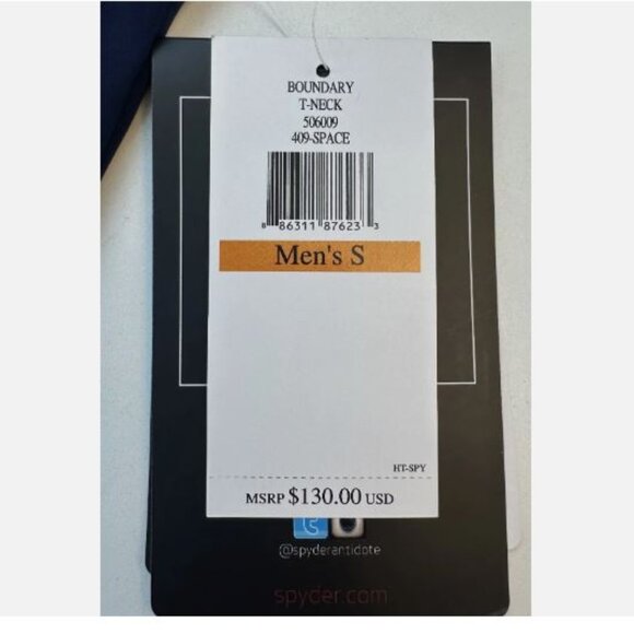 Spyder Boundary T-Neck Men's Jacket Full Zip Size Small Dark Blue New - Picture 8 of 9